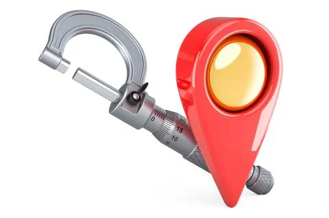 Micrometer with map pointer, 3D rendering Illustrazione stock