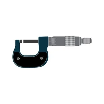 Micrometer measuring instrument  icon Stock Illustration
