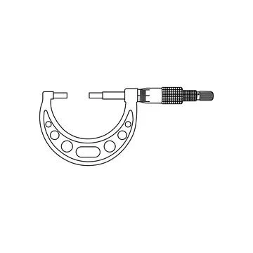 Micrometer measuring instrument  icon Stock Illustration
