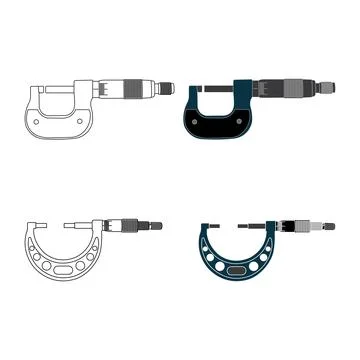 Micrometer measuring instrument icon Stock Illustration