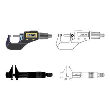 Micrometer measuring instrument icon Stock Illustration