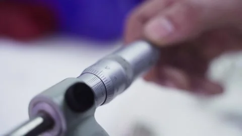 Micrometer with millimeter Video stock 148219951