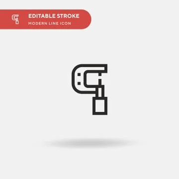 Micrometer Simple vector icon. Illustration symbol design template for web mo Illustrazione stock