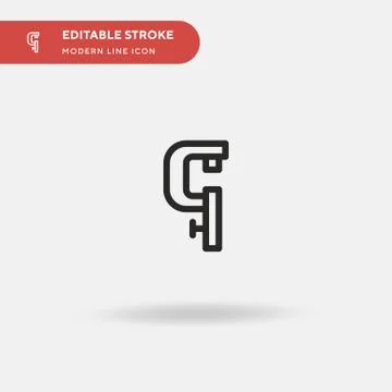 Micrometer Simple vector icon. Illustration symbol design template for web mo Stock Illustration