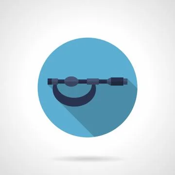 Micrometer tool flat round vector icon Stock Illustration