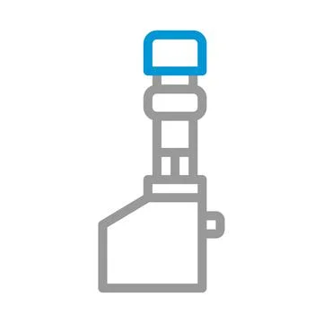 Micrometer tool icon. Concept of measurement, accuracy, and precision. Stock Illustration