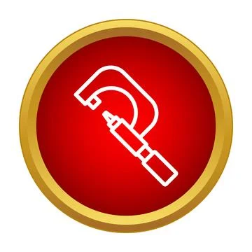 Micrometer tool icon for precision engineering measurement Stock Illustration
