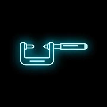 Micrometer tool icon showing precision measurement Stock Illustration