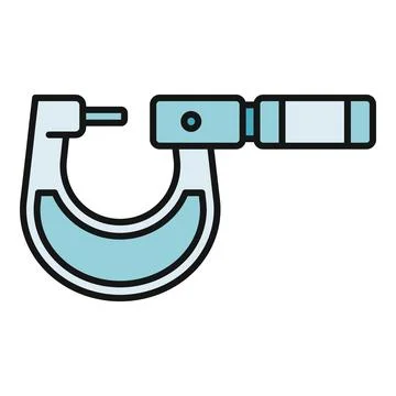 Micrometer tool measuring precise dimensions for engineering and industry Stock Illustration