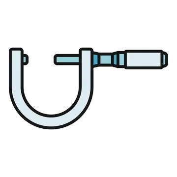 Micrometer tool measuring precision and accuracy in engineering Stock Illustration