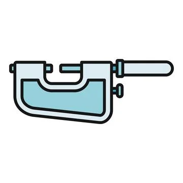 Micrometer tool measuring precision engineering gauge icon Stock Illustration