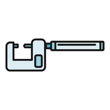 Micrometer tool measuring precision engineering and manufacturing Stock Illustration