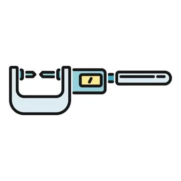 Micrometer tool measuring precision engineering accuracy Stock Illustration