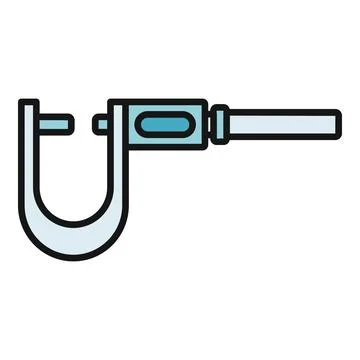 Micrometer tool measuring precision engineering icon Stock Illustration
