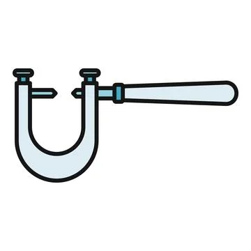 Micrometer tool measuring precision instrument outline illustration 스톡 일러스트