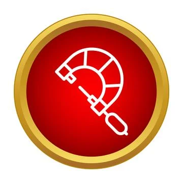Micrometer tool measuring precision line icon button Stock Illustration