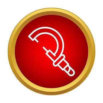 Micrometer tool measuring symbol on a red round button イラスト素材