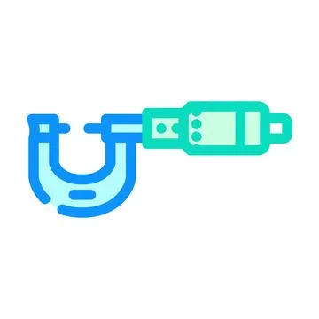 Micrometer tool work color icon vector illustration Stock Illustration