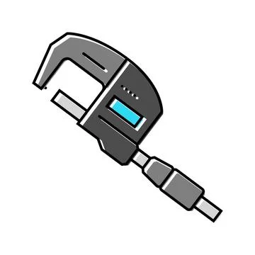 Micrometer tool work color icon vector illustration Stock Illustration