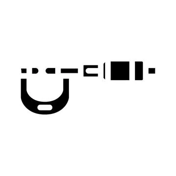 Micrometer tool work glyph icon vector illustration Stock Illustration