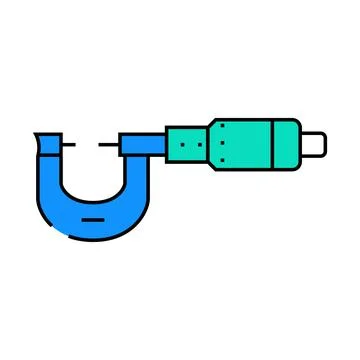 Micrometer tool work icon color illustration Stock Illustration