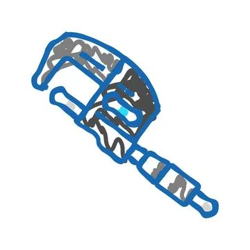 Micrometer tool work icon doodle illustration Stock Illustration