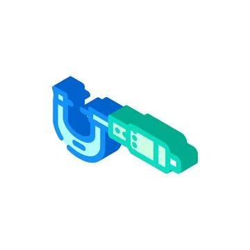Micrometer tool work isometric icon vector illustration Stock Illustration