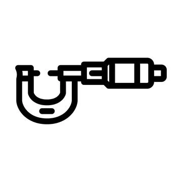 Micrometer tool work line icon vector illustration Stock Illustration