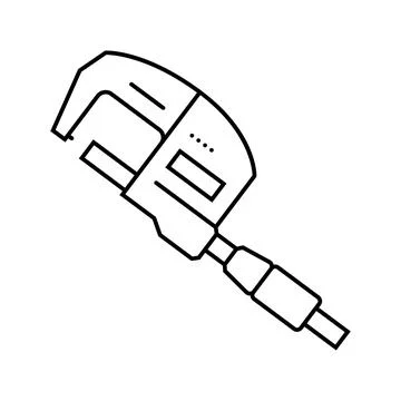 Micrometer tool work line icon vector illustration Stock Illustration