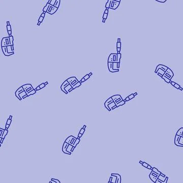 Micrometer tool work line seamless pattern Stock Illustration