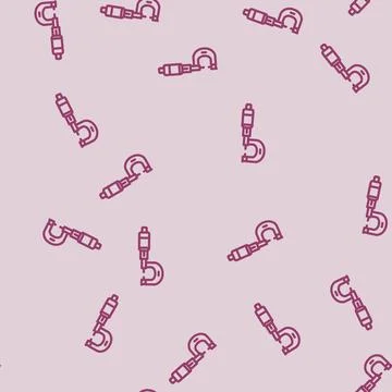 Micrometer tool work line vector seamless pattern Stock Illustration