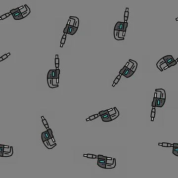 Micrometer tool work vector seamless pattern Stock Illustration
