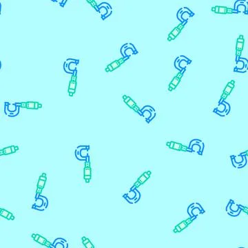 Micrometer tool work vector seamless pattern Stock Illustration