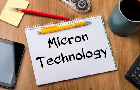 Micron Technology - Note Pad With Text Stock-Fotos