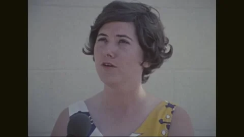 MICRONESIA - 1972: Camera interview - woman speaks in sustained close views Stock Footage 343933656