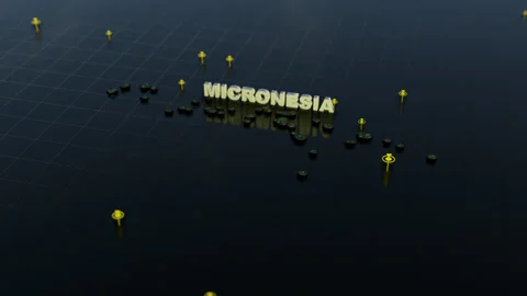Micronesia 3D Map With Animation Stock Footage 308092716