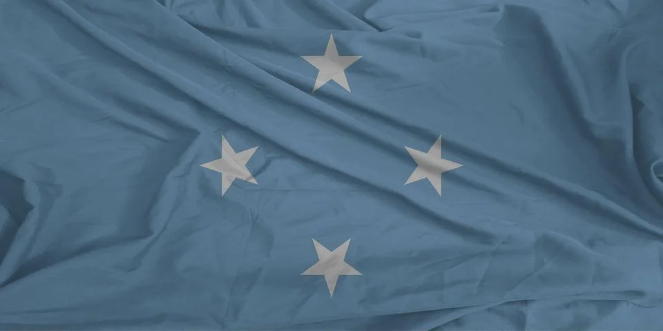 Micronesia Flag blowing softly in the wind Stock Photos