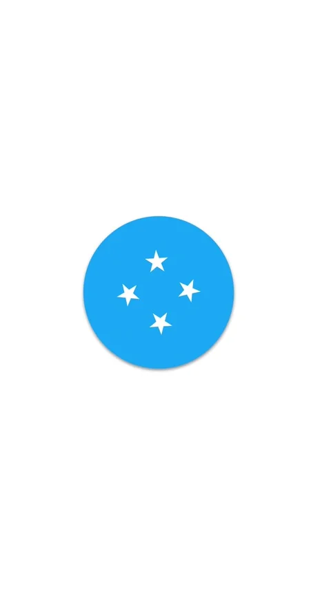 Micronesia Flag Button Icon Animation Stock Footage 336747557