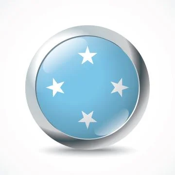 Micronesia flag button Stock Illustration