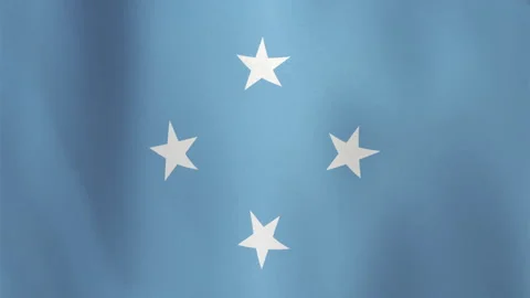 Micronesia Flag, Flowing Cloth Seamless Loop Animation Stock Footage 307613242
