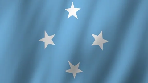 Micronesia Flag Flutters with Pride Stock Footage 278216711