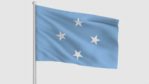 Micronesia Flag Stock Footage 225335296