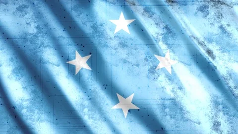 Micronesia Flag Grunge Stock Footage 123781321