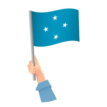 Micronesia flag in hand icon Stock Illustration