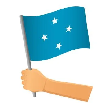 Micronesia flag in hand Stock Illustration
