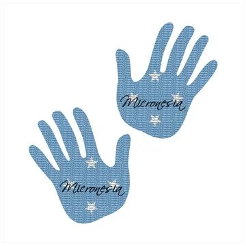Micronesia flag hand vector Stock Illustration