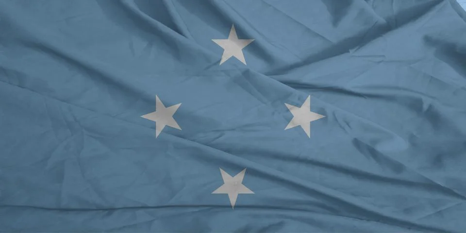 Micronesia Flag moving softly in the wind Stock Photos