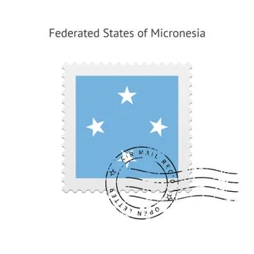 Micronesia Flag Postage Stamp. Stock Illustration