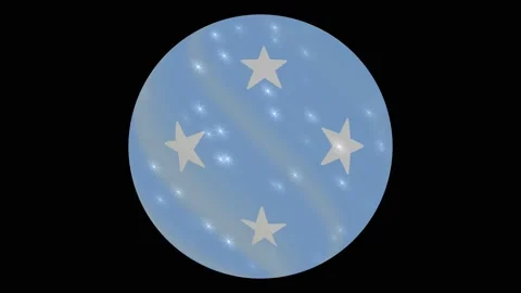 Micronesia flag in a round ball rotates. Flicker and shine. Animation loop Stock Footage 145857406