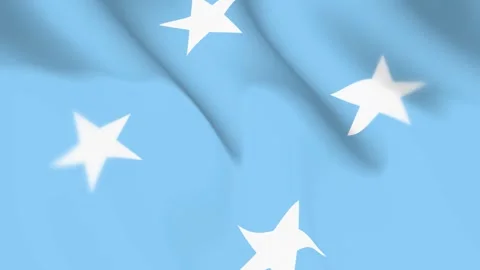 Micronesia Flag Seamless Loop 4k 60fps on Sky Background Stock Footage 340343736